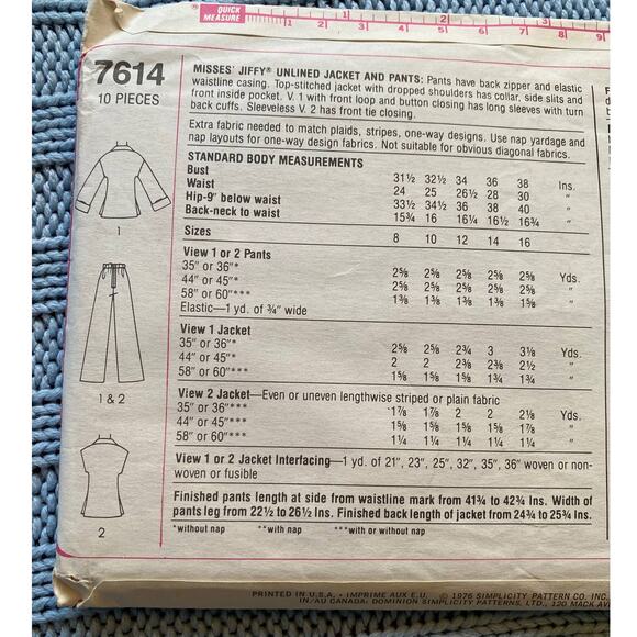 Simplicity 7614 tunic top pants pattern - Picture 4 of 5